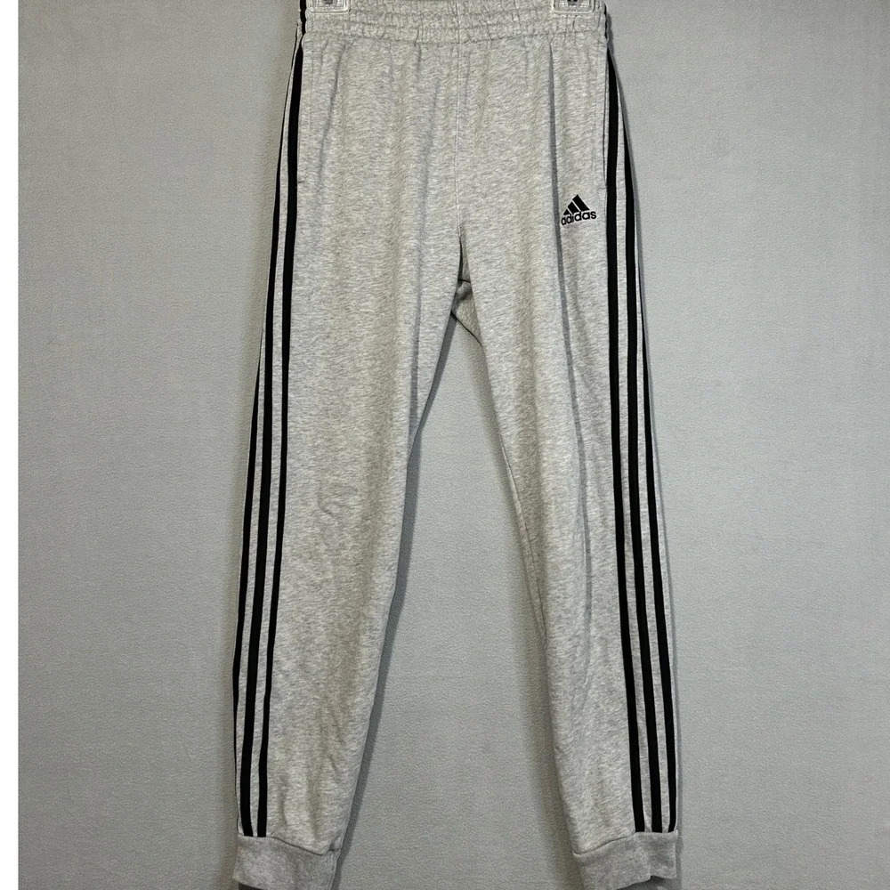 Adidas Gray Jogger Sweatpants Boys Size Large Regular‎ Fit Athleisure Athletic